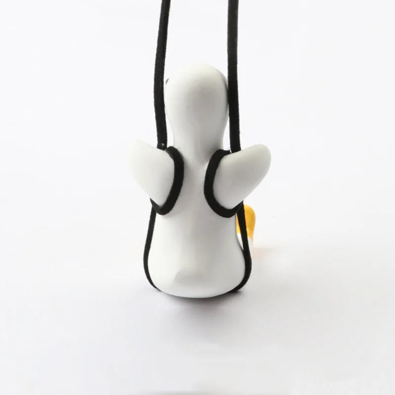 Cute Anime Car Accessory Swing Duck Auto Rearview Mirror Ornaments