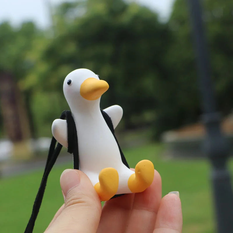 Cute Anime Car Accessory Swing Duck Auto Rearview Mirror Ornaments