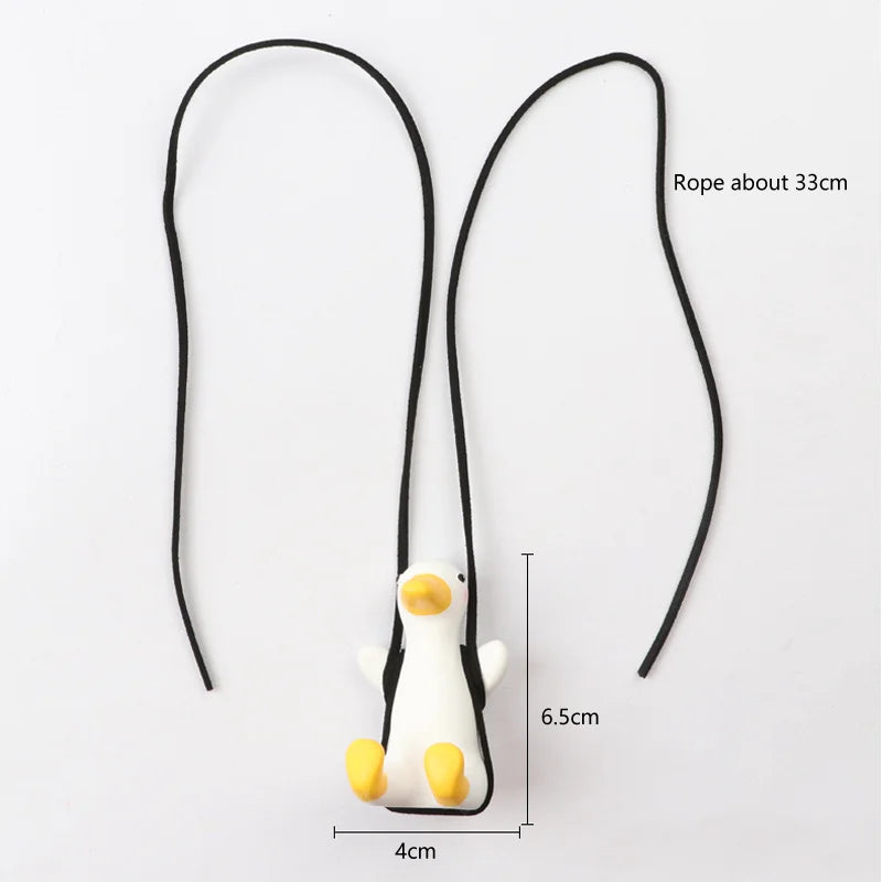 Cute Anime Car Accessory Swing Duck Auto Rearview Mirror Ornaments