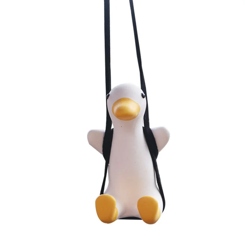 Cute Anime Car Accessory Swing Duck Auto Rearview Mirror Ornaments