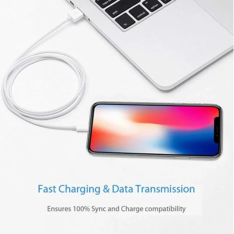 USB Cable For iPhone 12 11 Pro Max X XR 5 6 SE 6S 7 8 Plus Apple iPad Long 1m 2m Fast Charge Data Charger Cord Mobile Phone Wire