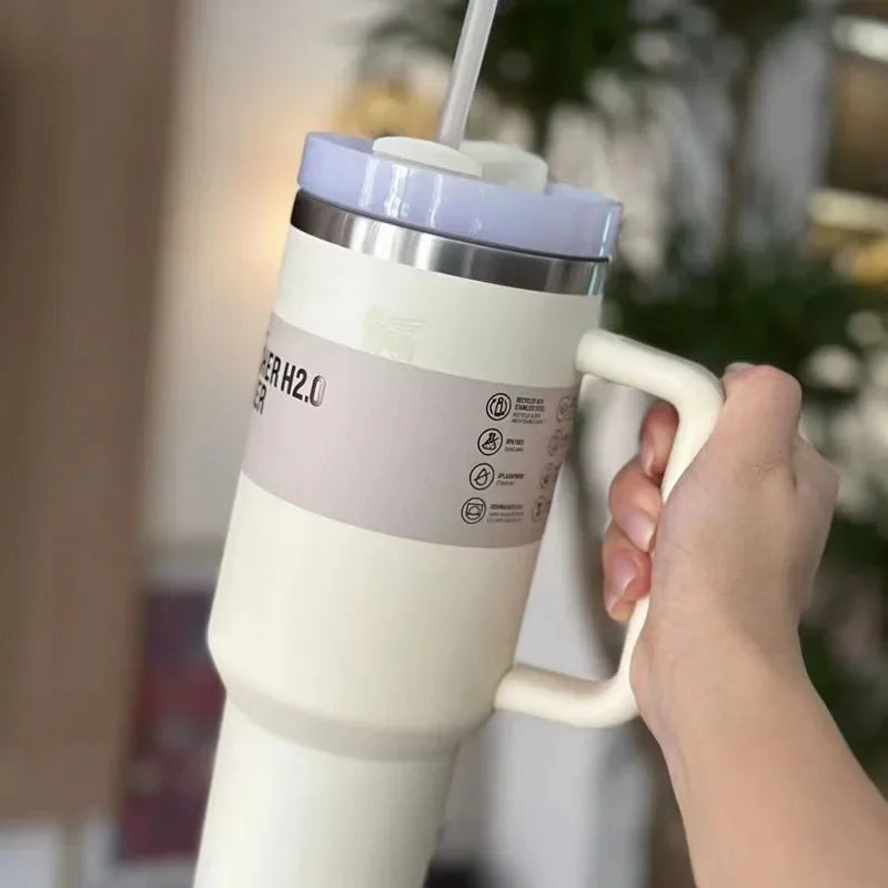 Stanley Stainless Steel 30oz/40oz Insulated Tumbler With Lid and Straws- Anti-leak feature