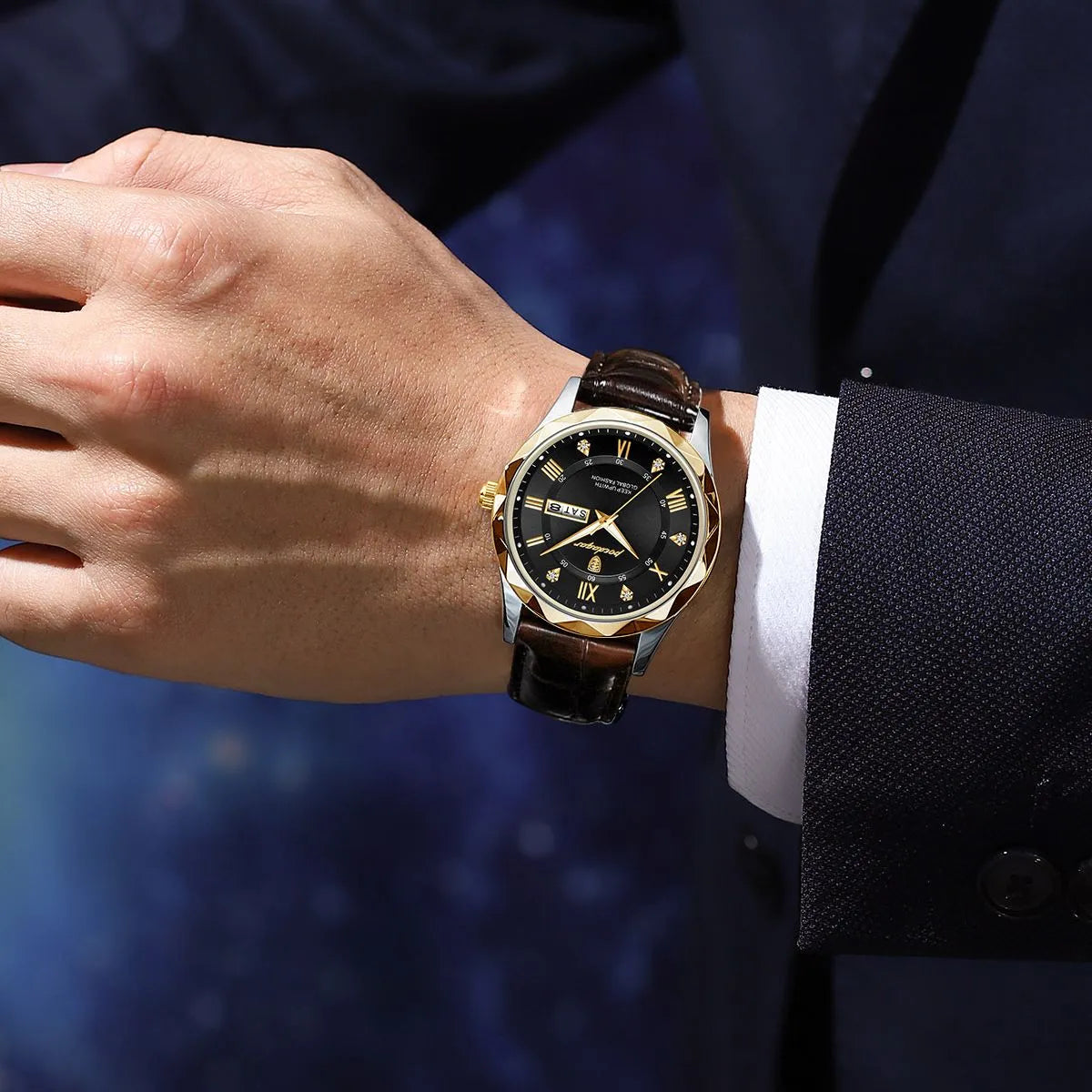 Luxury Business Man Wristwatch Waterproof  Quartz  Leather Men's Watches