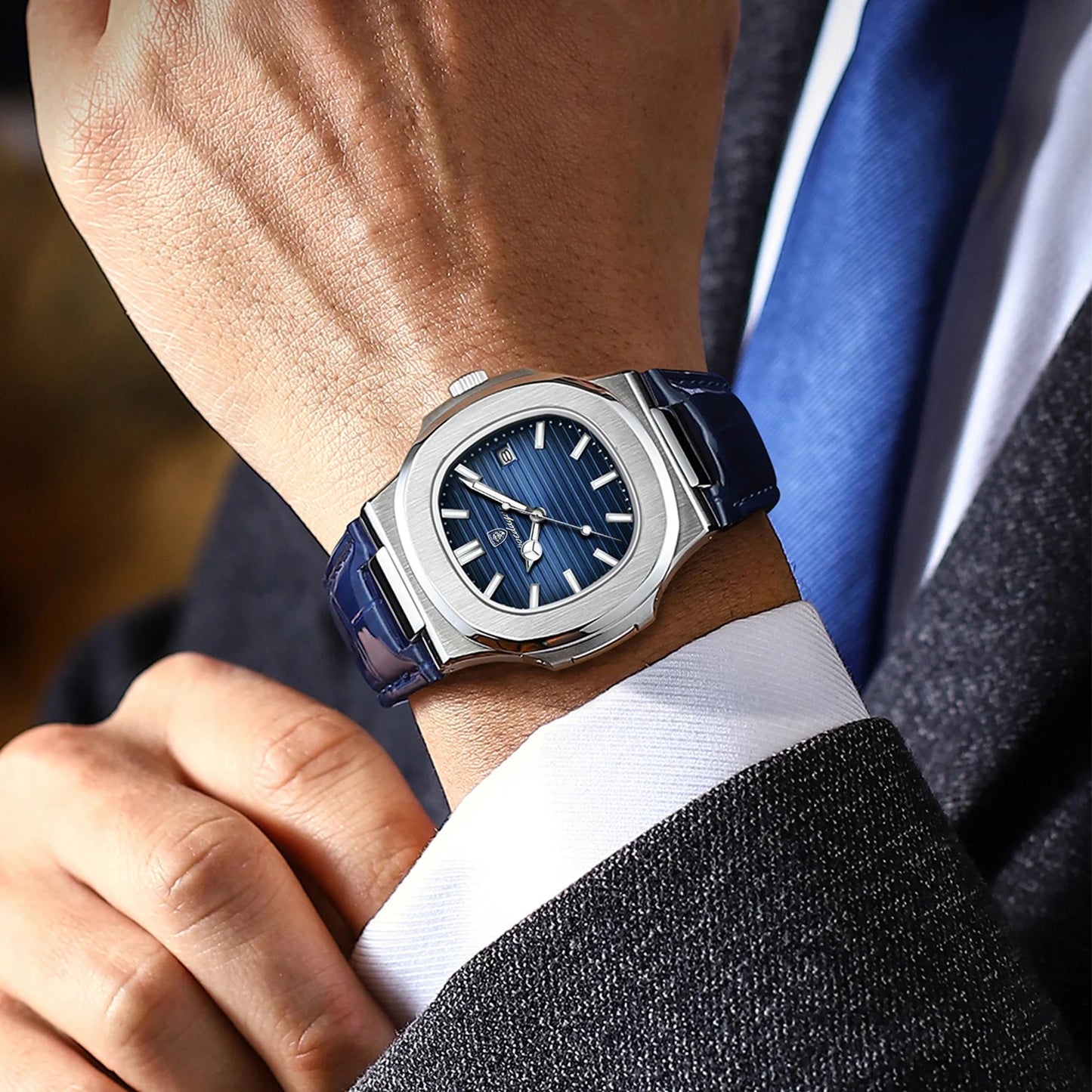 POEDAGAR Luxury Man Wristwatch Waterproof Quartz