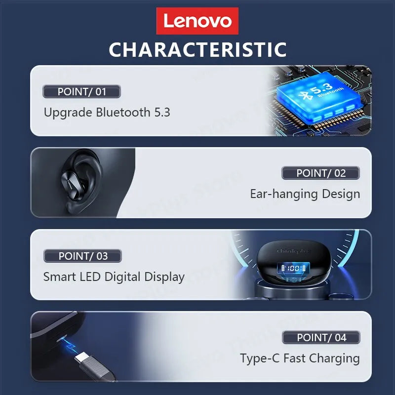 Lenovo LP75 Bluetooth 5.3 Earphones Noise Reduction