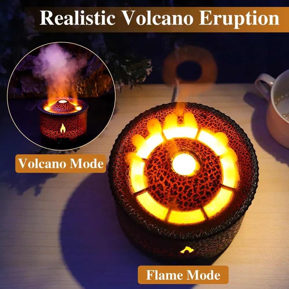 Volcano Fire Flame Air Humidifier Aroma Diffuser Essential Oil with Remote Control Jellyfish