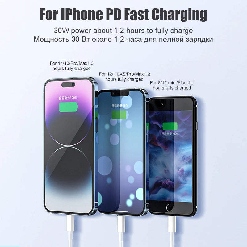 30W 2M Fast Charger For Apple iPhone 14 Pro Max 15 13 12 11 XS XR 8