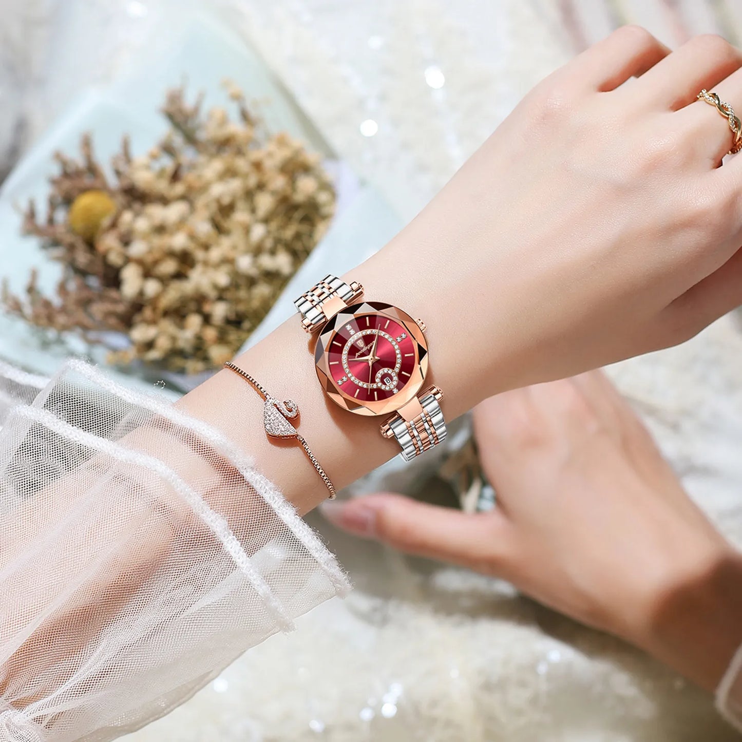POEDAGAR Luxury Watch For Woman High Quality Diamond