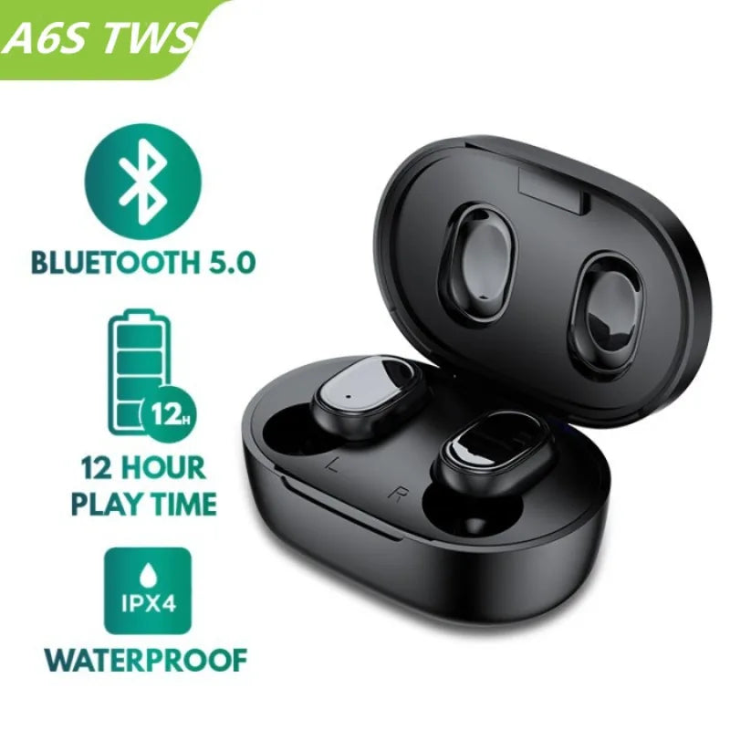 Original A6S TWS Headset Wireless Earphones Bluetooth