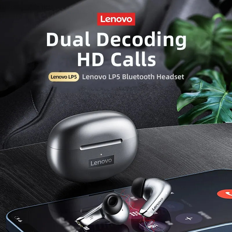 Original Lenovo LP5 Wireless Bluetooth Earbuds Waterproof