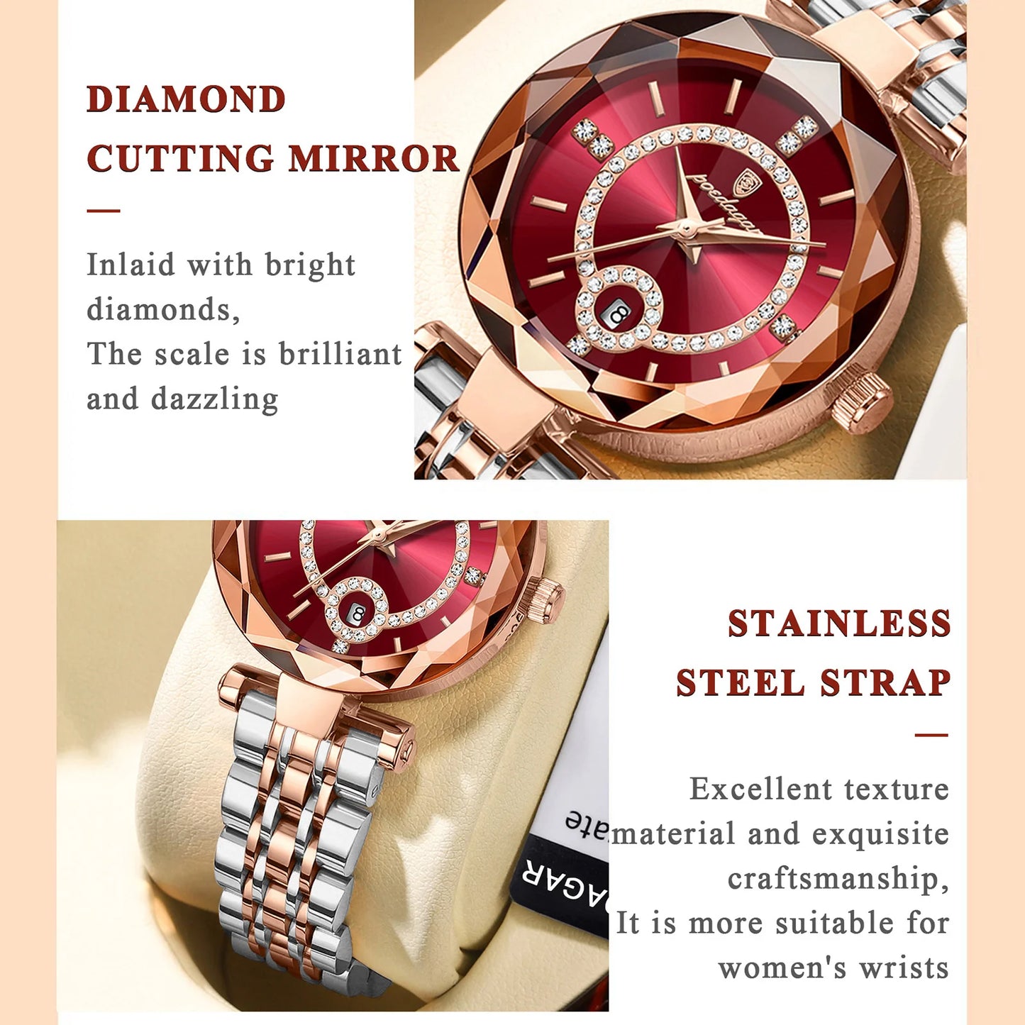 POEDAGAR Luxury Watch For Woman High Quality Diamond