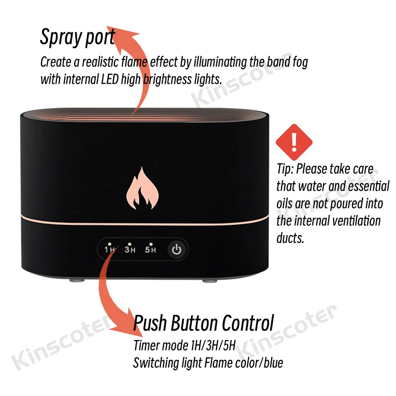 250ml Flame Aroma Diffuser and Humidifier