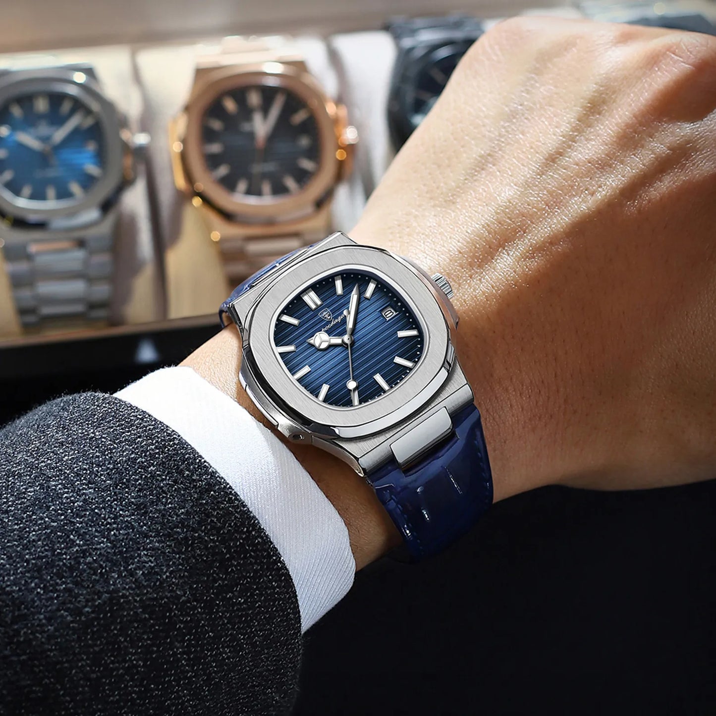 POEDAGAR Luxury Man Wristwatch Waterproof Quartz