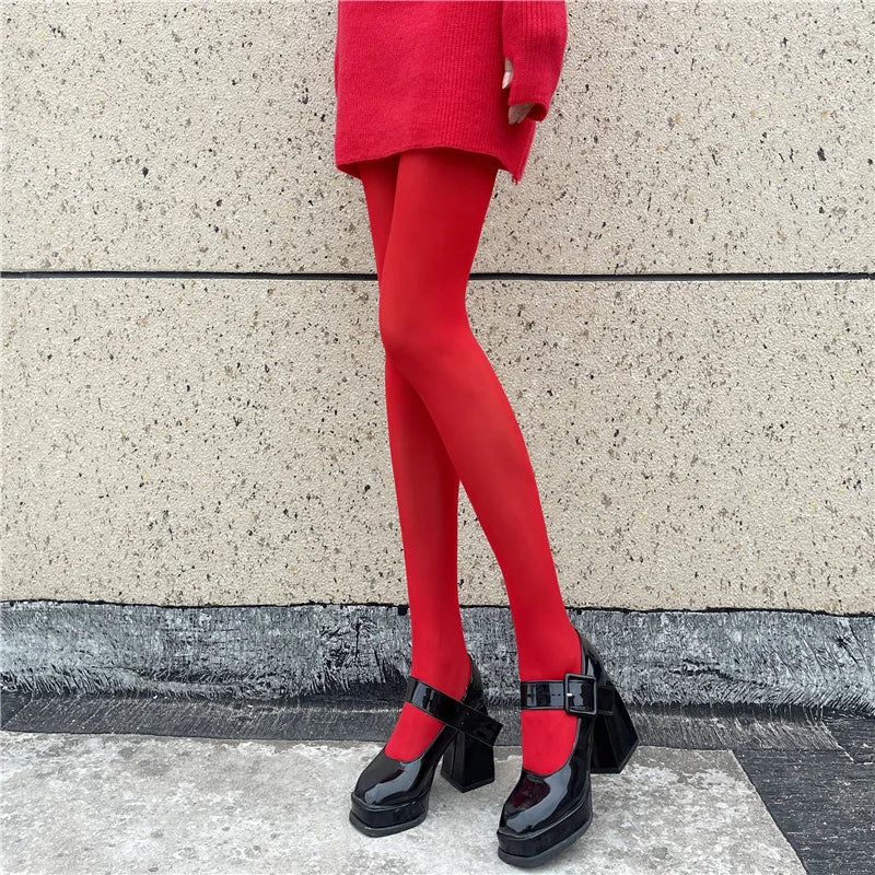New Red Pantyhose Female Year Red Socks Sexy Anti-hook Silk Velvet Pantyhose