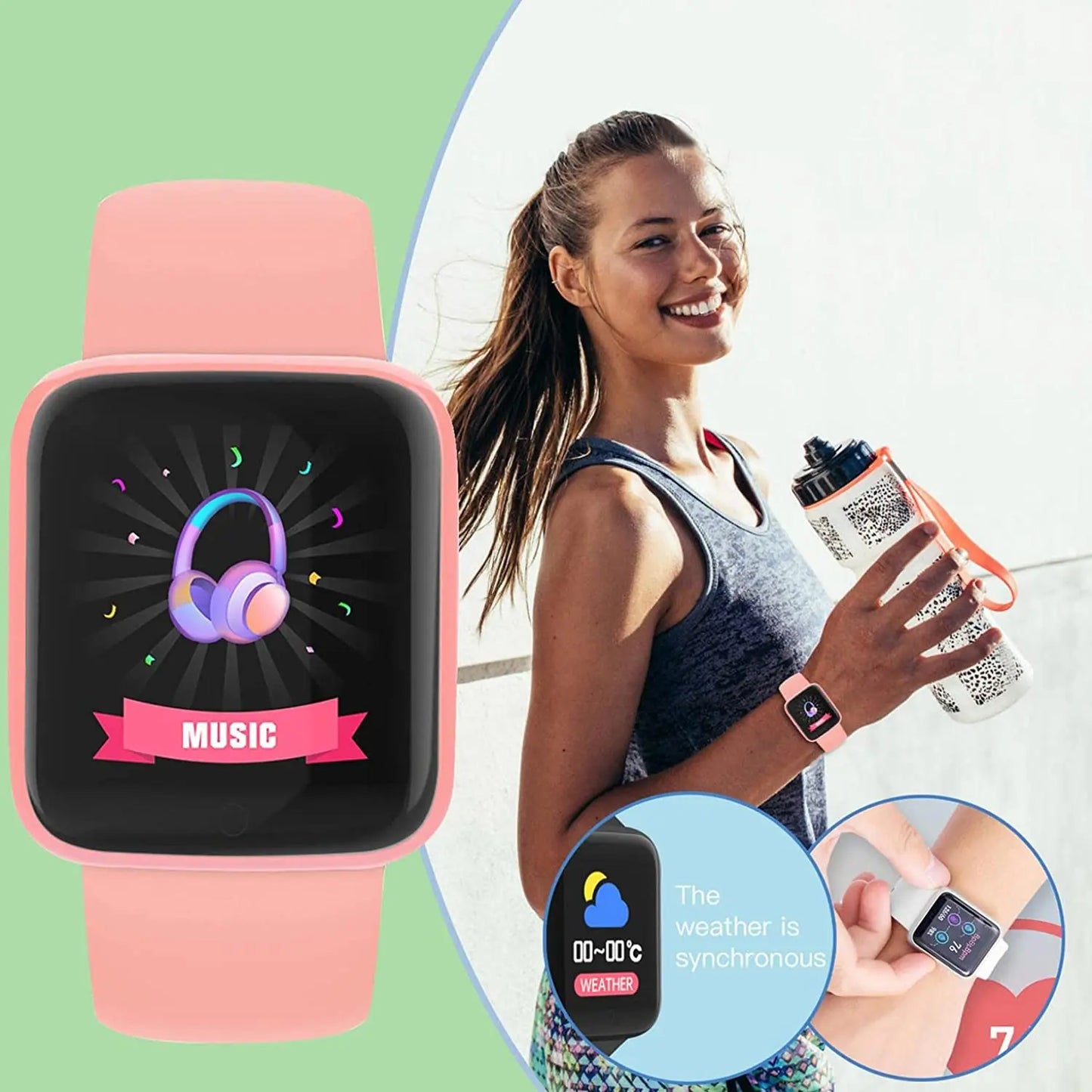 Multifunctional Smart Watch Men Women Bluetooth Connected  Music Fitness Sports