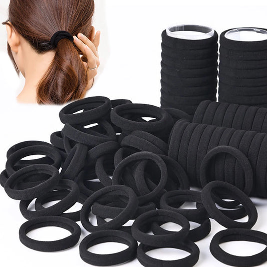 50/100pcs Black Hair Bands for Women Girls Hairband High Elastic