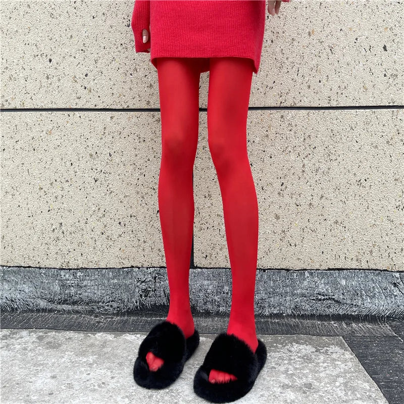 New Red Pantyhose Female Year Red Socks Sexy Anti-hook Silk Velvet Pantyhose