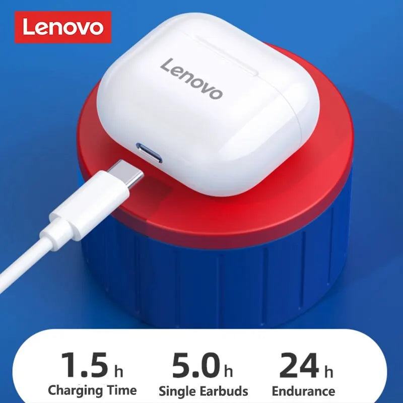 Lenovo Wireless Bluetooth 5.0 Earbuds Bass Touch Control Stereo Noise Reduction
