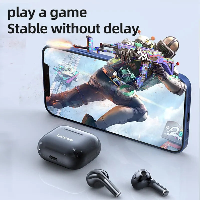 Lenovo Wireless Bluetooth 5.0 Earbuds Bass Touch Control Stereo Noise Reduction
