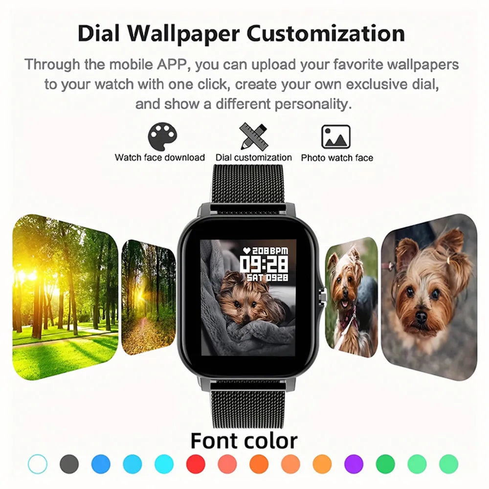 NEW SmartWatch Android Phone 1.44" Color Screen Full Touch Custom Dial